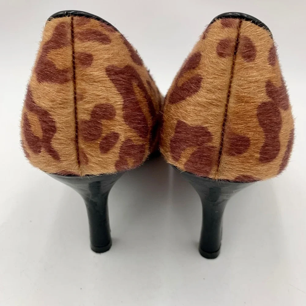 Comfort Plus Predictions Leopard Calf Hair Pointed Toe Stiletto Heels Women 8.5‎